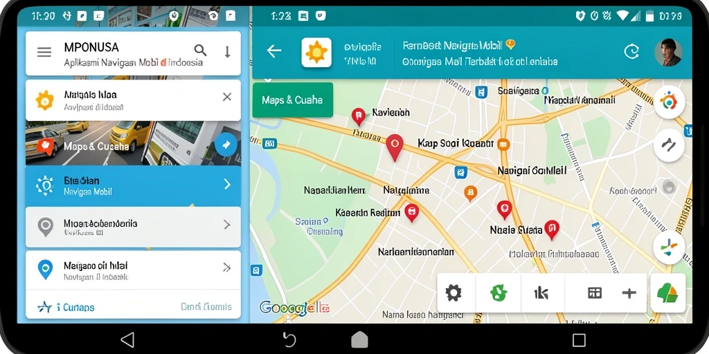 Tampilan antarmuka MPONUSA yang jelas dan fungsional untuk navigasi mobil.