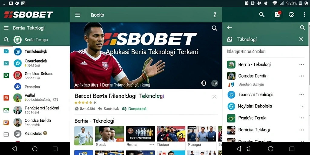 Tampilan antarmuka aplikasi SBOBET yang modern dan intuitif.